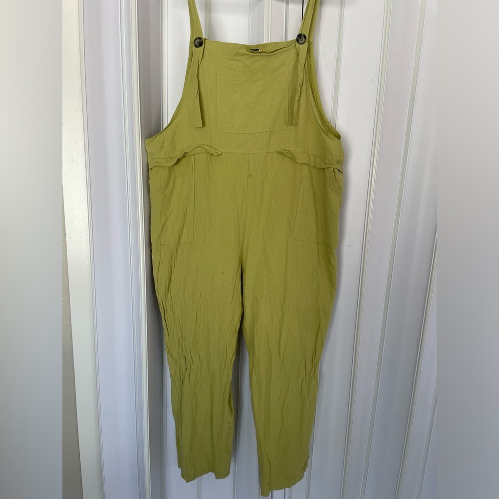 2xL Olive Green Women's Jumpsuit fashion collection cotton & linen